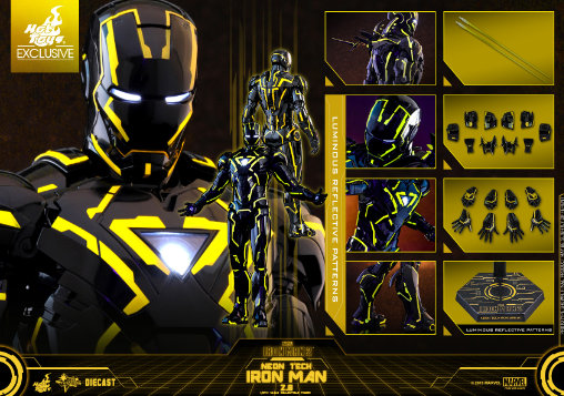 Iron Man 2: Neon Tech Iron Man 2.0 - DieCast, 1/6 Figur von Hot Toys