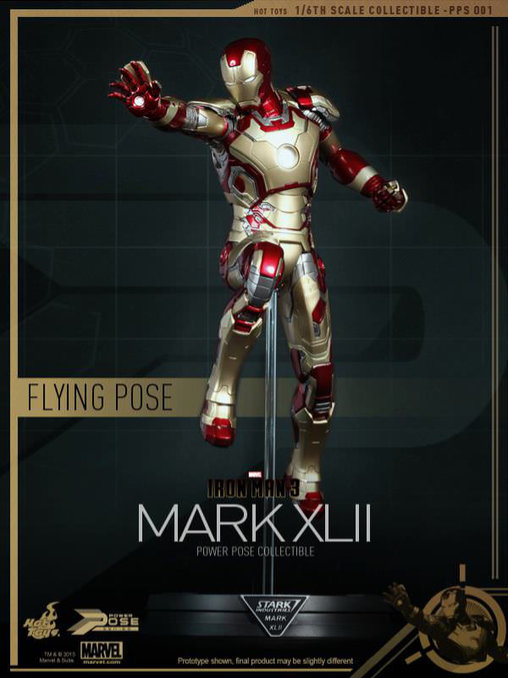 Iron Man 3: Iron Man Mark XLII - Power Pose, 1/6 Figur von Hot Toys