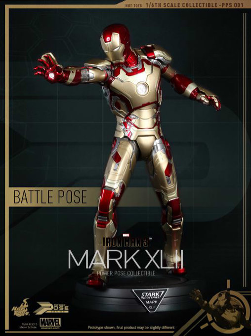 Iron Man 3: Iron Man Mark XLII - Power Pose, 1/6 Figur von Hot Toys