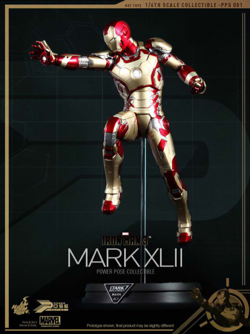 Iron Man 3: Iron Man Mark XLII - Power Pose, 1/6 Figur von Hot Toys
