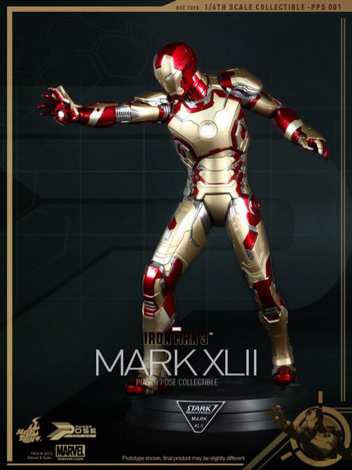 Iron Man 3: Iron Man Mark XLII - Power Pose, 1/6 Figur von Hot Toys