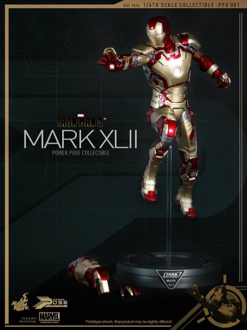 Iron Man 3: Iron Man Mark XLII - Power Pose, 1/6 Figur von Hot Toys