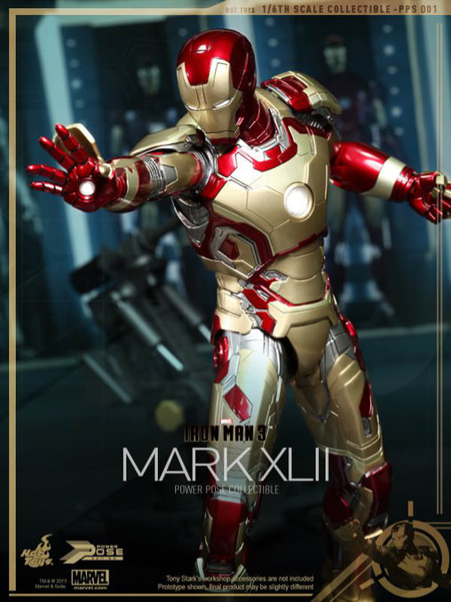 Iron Man 3: Iron Man Mark XLII - Power Pose, 1/6 Figur von Hot Toys