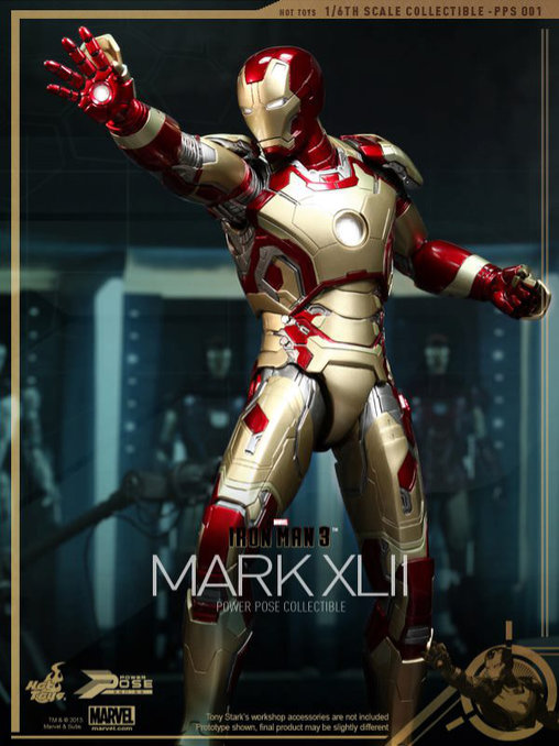 Iron Man 3: Iron Man Mark XLII - Power Pose, 1/6 Figur von Hot Toys