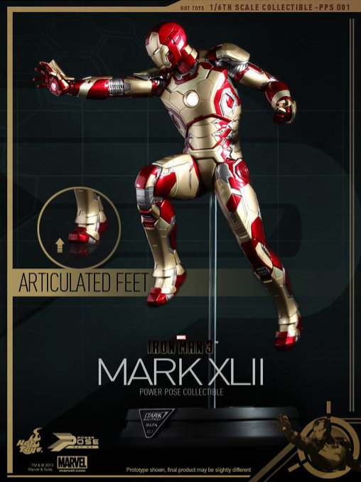 Iron Man 3: Iron Man Mark XLII - Power Pose, 1/6 Figur von Hot Toys