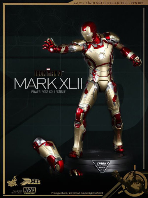 Iron Man 3: Iron Man Mark XLII - Power Pose, 1/6 Figur von Hot Toys