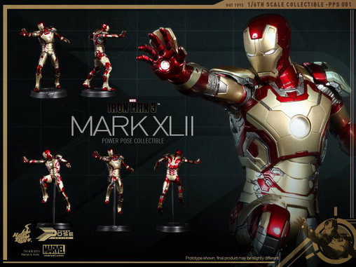 Iron Man 3: Iron Man Mark XLII - Power Pose, 1/6 Figur von Hot Toys