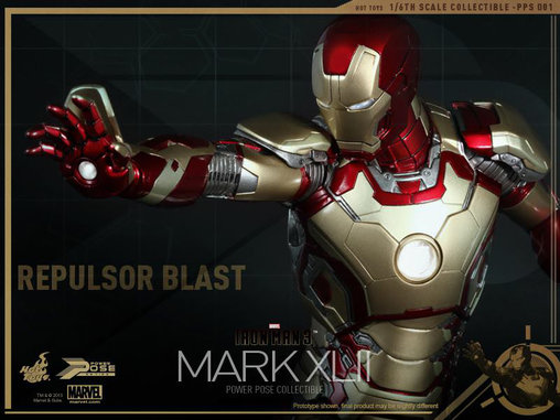 Iron Man 3: Iron Man Mark XLII - Power Pose, 1/6 Figur von Hot Toys