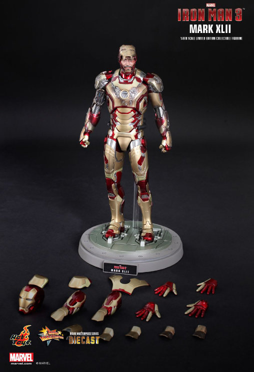 Iron Man 3: Iron Man Mark XLII - DieCast, 1/6 Figur von Hot Toys