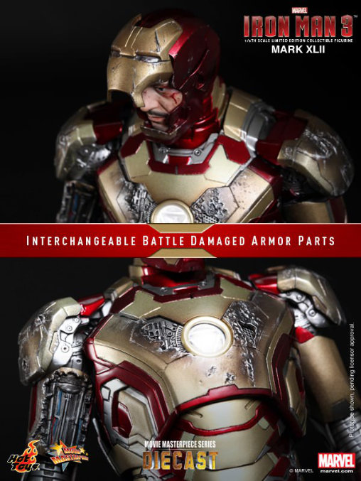 Iron Man 3: Iron Man Mark XLII - DieCast, 1/6 Figur von Hot Toys
