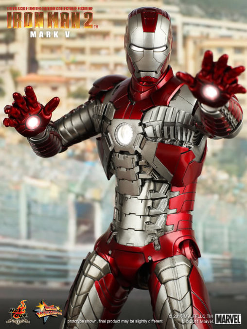 Iron Man 2: Iron Man Mark V, 1/6 Figur ... https://spaceart.de/produkte/irm016-iron-man-2-mark-mk-5-v-figur-hot-toys-mms145-901261-4897011173733-spaceart.php