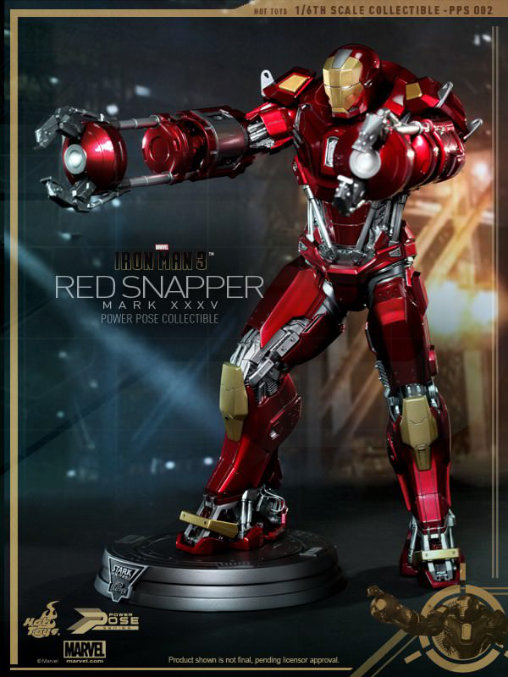Iron Man 3: Iron Man Mark XXXV - Red Snapper, 1/6 Figur von Hot Toys