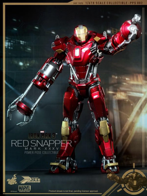 Iron Man 3: Iron Man Mark XXXV - Red Snapper, 1/6 Figur von Hot Toys