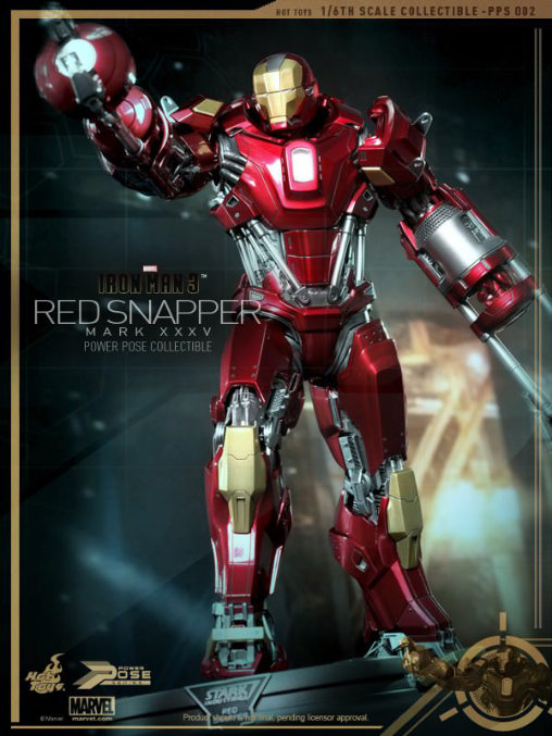 Iron Man 3: Iron Man Mark XXXV - Red Snapper, 1/6 Figur von Hot Toys