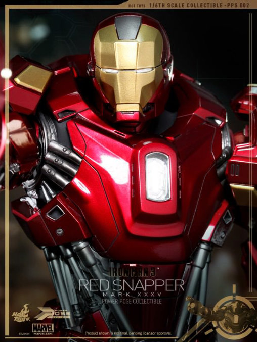Iron Man 3: Iron Man Mark XXXV - Red Snapper, 1/6 Figur von Hot Toys