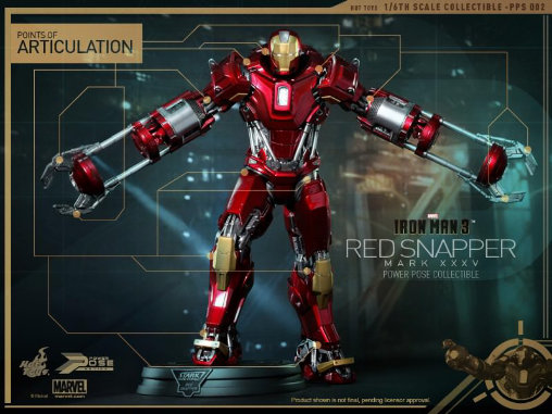 Iron Man 3: Iron Man Mark XXXV - Red Snapper, 1/6 Figur von Hot Toys