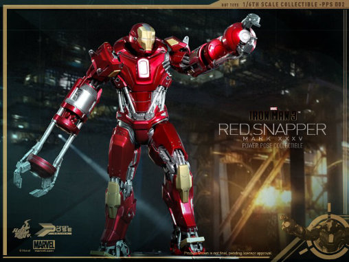 Iron Man 3: Iron Man Mark XXXV - Red Snapper, 1/6 Figur von Hot Toys