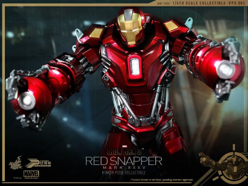 Iron Man 3: Iron Man Mark XXXV - Red Snapper, 1/6 Figur von Hot Toys