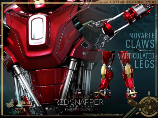 Iron Man 3: Iron Man Mark XXXV - Red Snapper, 1/6 Figur von Hot Toys