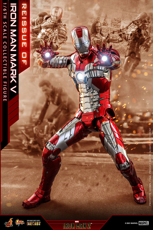 Iron Man 2: Iron Man Mark V - DieCast, 1/6 Figur von Hot Toys
