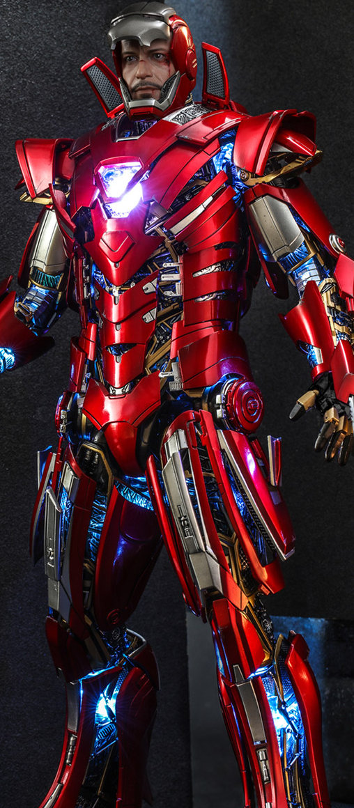 Iron Man 3: Silver Centurion - Armor Suit Up Version, 1/6 Figur von Hot Toys