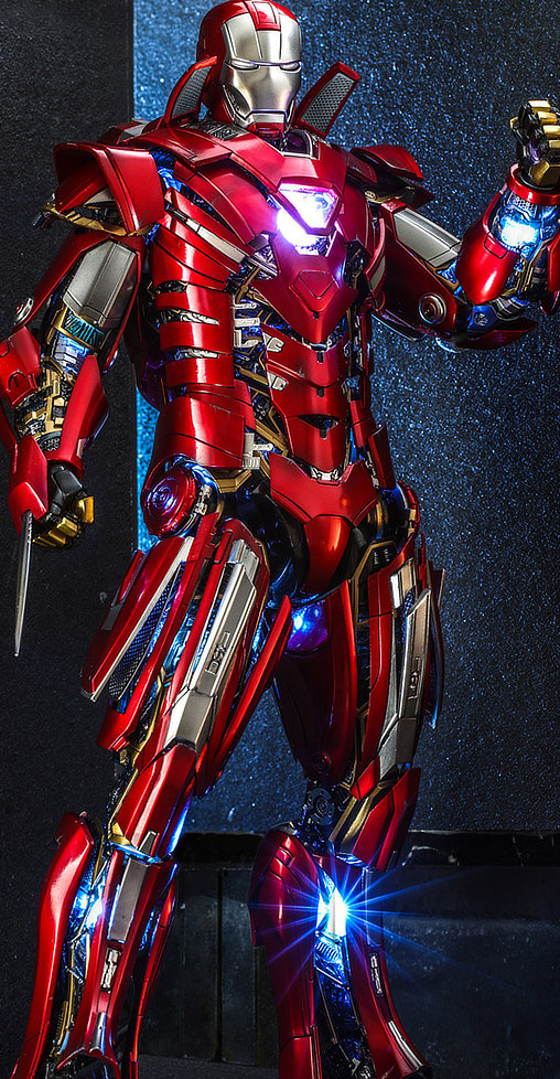 Iron Man 3: Silver Centurion - Armor Suit Up Version, 1/6 Figur von Hot Toys