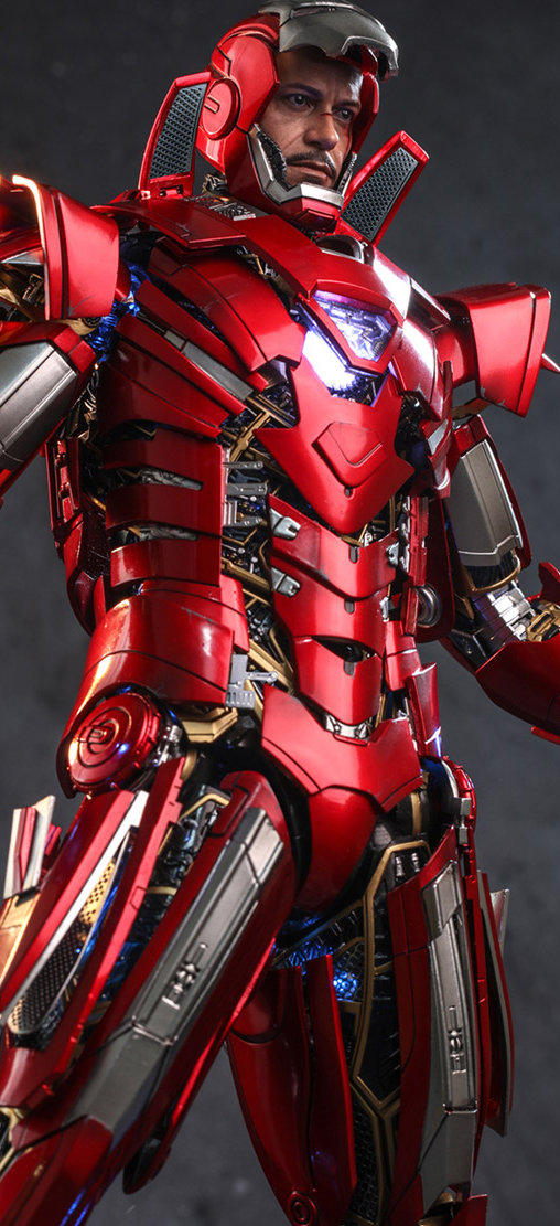 Iron Man 3: Silver Centurion - Armor Suit Up Version, 1/6 Figur von Hot Toys