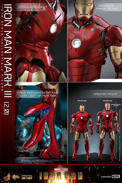 Iron Man 1: Iron Man Mark III 2.0, 1/6 Figur von Hot Toys