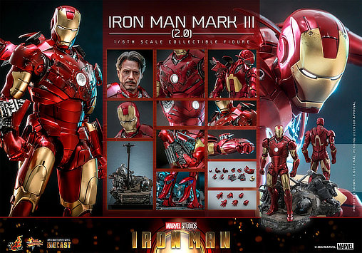 Iron Man 1: Iron Man Mark III 2.0, 1/6 Figur von Hot Toys