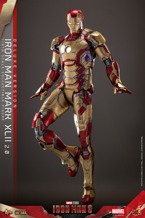 Iron Man 3: Iron Man Mark XLII 2.0 - Deluxe - DieCast, 1/6 Figur von Hot Toys