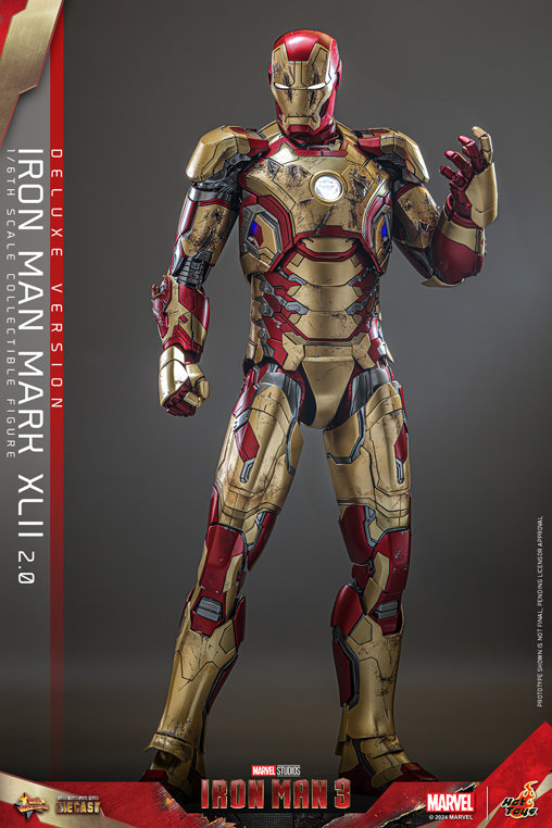 Iron Man 3: Iron Man Mark XLII 2.0 - Deluxe - DieCast, 1/6 Figur von Hot Toys
