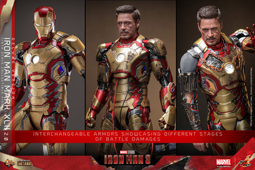 Iron Man 3: Iron Man Mark XLII 2.0 - Deluxe - DieCast, 1/6 Figur von Hot Toys