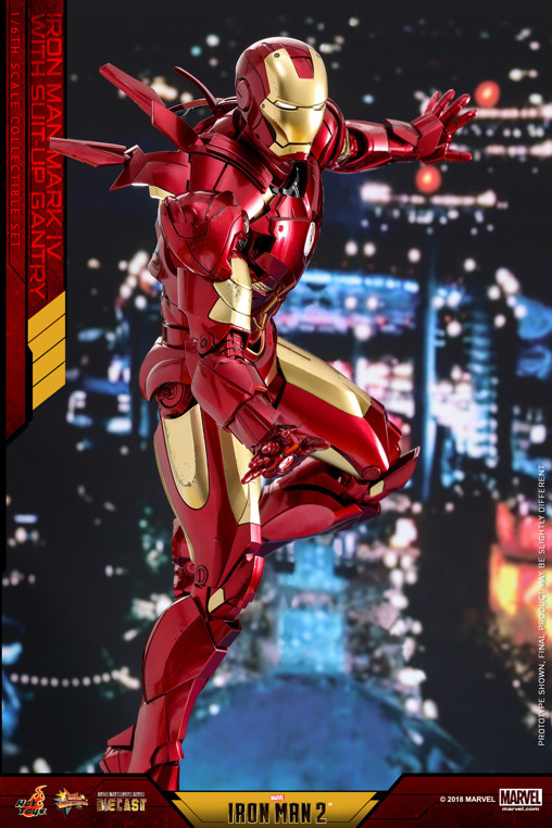 Iron Man 2: Iron Man Mark IV with Suit-Up Gantry von Hot Toys, weitere Produktansicht 6