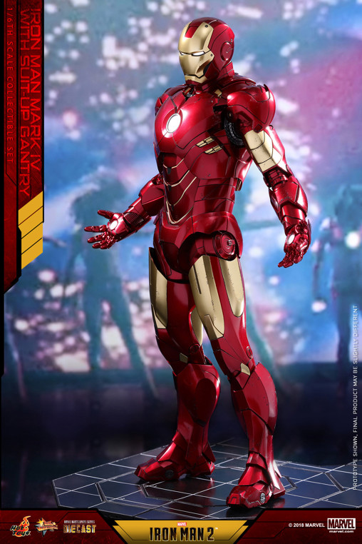 Iron Man 2: Iron Man Mark IV with Suit-Up Gantry von Hot Toys, weitere Produktansicht 7