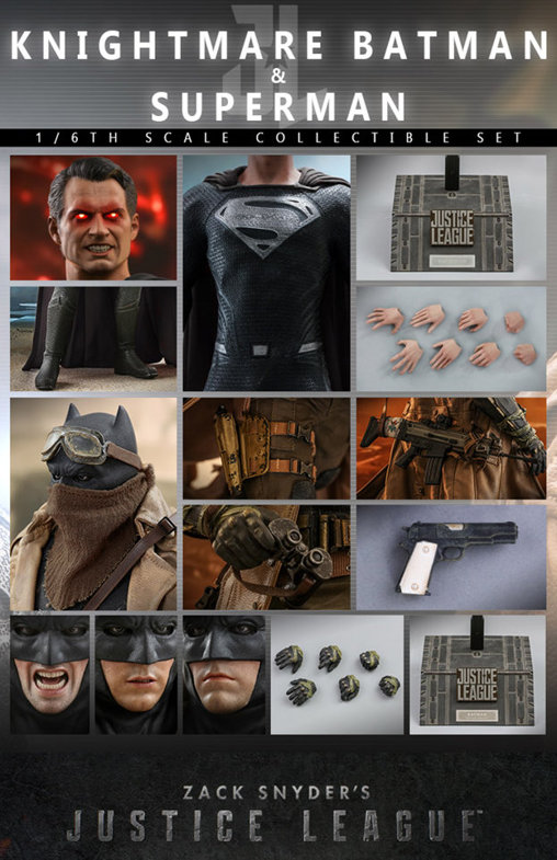 Zack Snyders Justice League: Knightmare Batman und Black Suit Superman, 1/6 Figur von Hot Toys