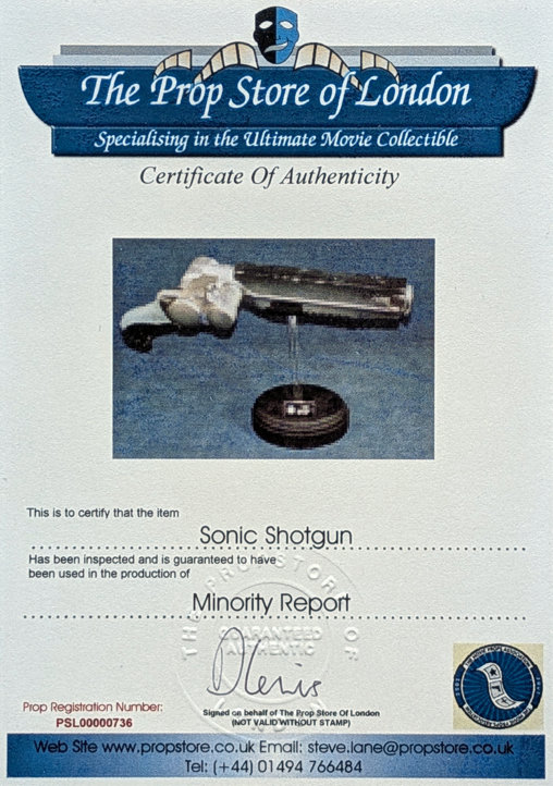 Minority Report: Sonic Shotgun - Screen-Used Stunt Prop, Fertig-Modell von Prop Department