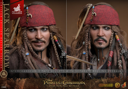 Pirates of the Caribbean - Dead Men Tell No Tales: Jack Sparrow - Artisan Deluxe, 1/6 Figur von Hot Toys
