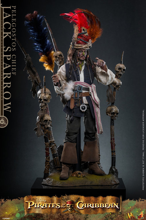 Pirates of the Caribbean - Dead Mans Chest: Pelegostos Chief Jack Sparrow, 1/6 Figur von Hot Toys