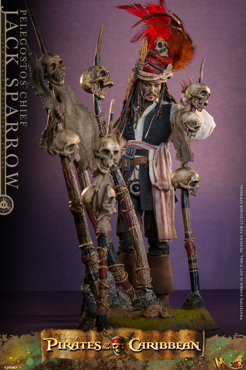 Pirates of the Caribbean - Dead Mans Chest: Pelegostos Chief Jack Sparrow, 1/6 Figur von Hot Toys