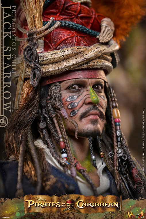 Pirates of the Caribbean - Dead Mans Chest: Pelegostos Chief Jack Sparrow, 1/6 Figur von Hot Toys