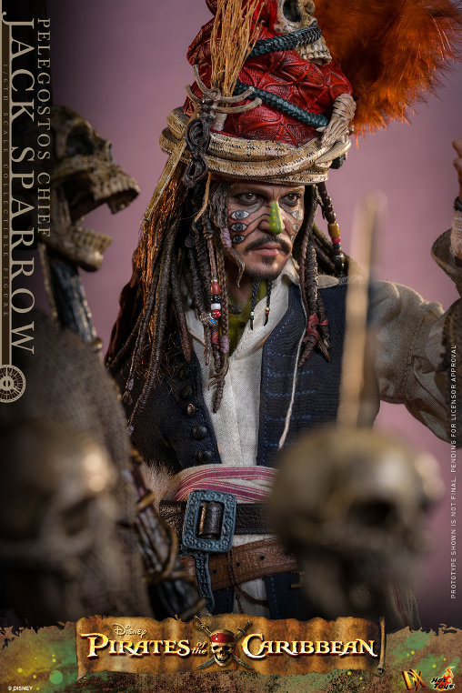 Pirates of the Caribbean - Dead Mans Chest: Pelegostos Chief Jack Sparrow, 1/6 Figur von Hot Toys