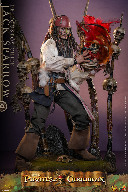 Pirates of the Caribbean - Dead Mans Chest: Pelegostos Chief Jack Sparrow, 1/6 Figur von Hot Toys
