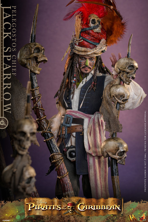 Pirates of the Caribbean - Dead Mans Chest: Pelegostos Chief Jack Sparrow, 1/6 Figur von Hot Toys