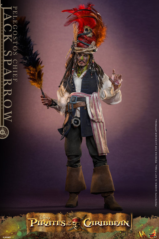 Pirates of the Caribbean - Dead Mans Chest: Pelegostos Chief Jack Sparrow, 1/6 Figur von Hot Toys