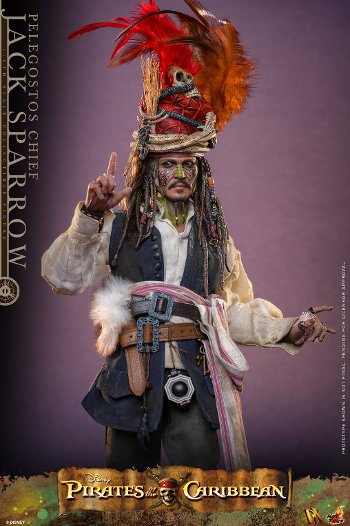 Pirates of the Caribbean - Dead Mans Chest: Pelegostos Chief Jack Sparrow, 1/6 Figur von Hot Toys