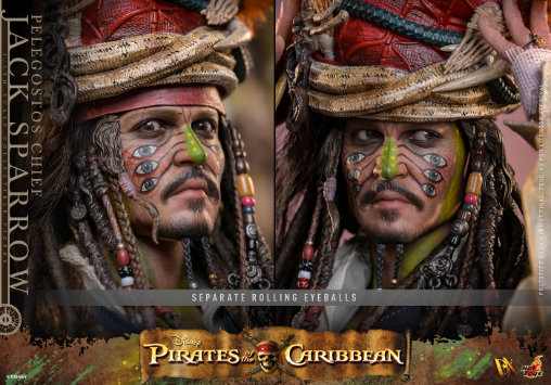 Pirates of the Caribbean - Dead Mans Chest: Pelegostos Chief Jack Sparrow, 1/6 Figur von Hot Toys