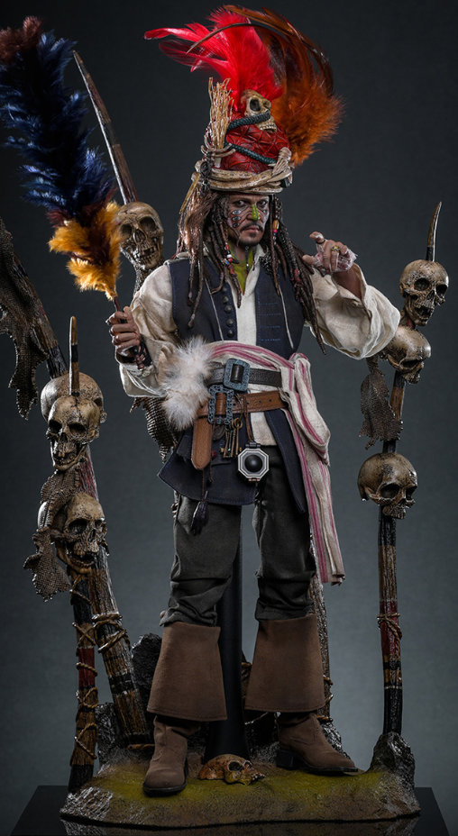 Pirates of the Caribbean - Dead Mans Chest: Pelegostos Chief Jack Sparrow, 1/6 Figur von Hot Toys
