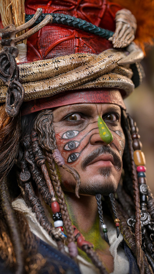 Pirates of the Caribbean - Dead Mans Chest: Pelegostos Chief Jack Sparrow, 1/6 Figur von Hot Toys