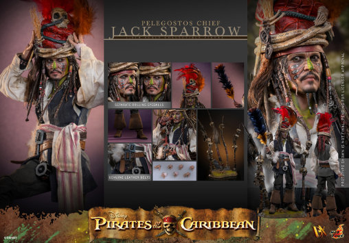 Pirates of the Caribbean - Dead Mans Chest: Pelegostos Chief Jack Sparrow, 1/6 Figur von Hot Toys