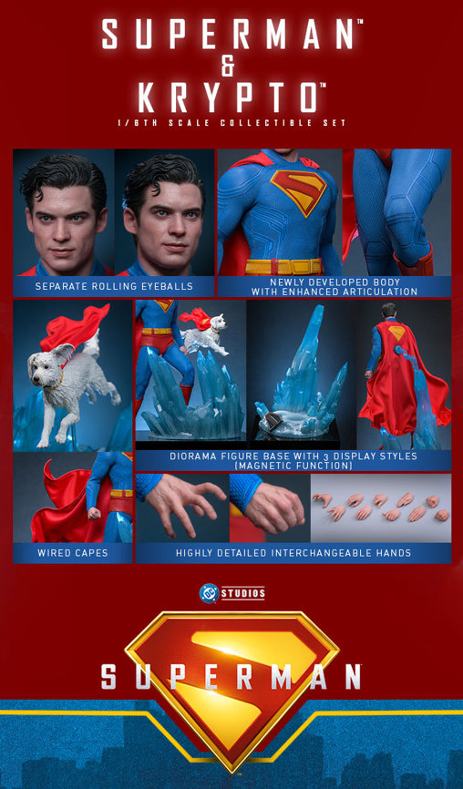 Superman: Superman und Krypto, 1/6 Figur von Hot Toys